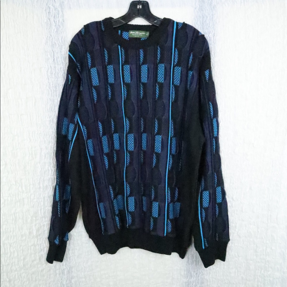 NORM THOMPSON Coogie Sweater, XL Blue Cotton